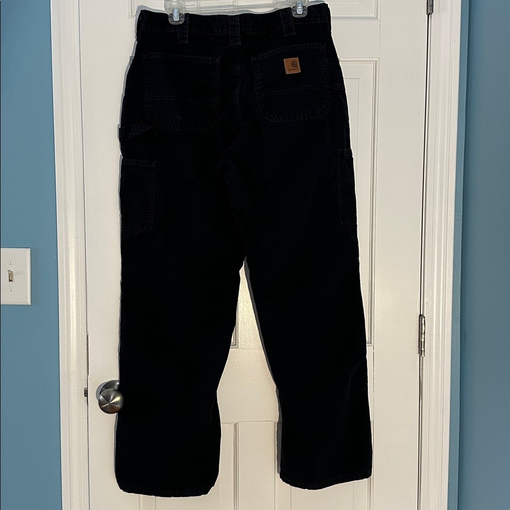 EUC Men’s Carhartt B151 Work Pants size 33x32 Black - Picture 2 of 6